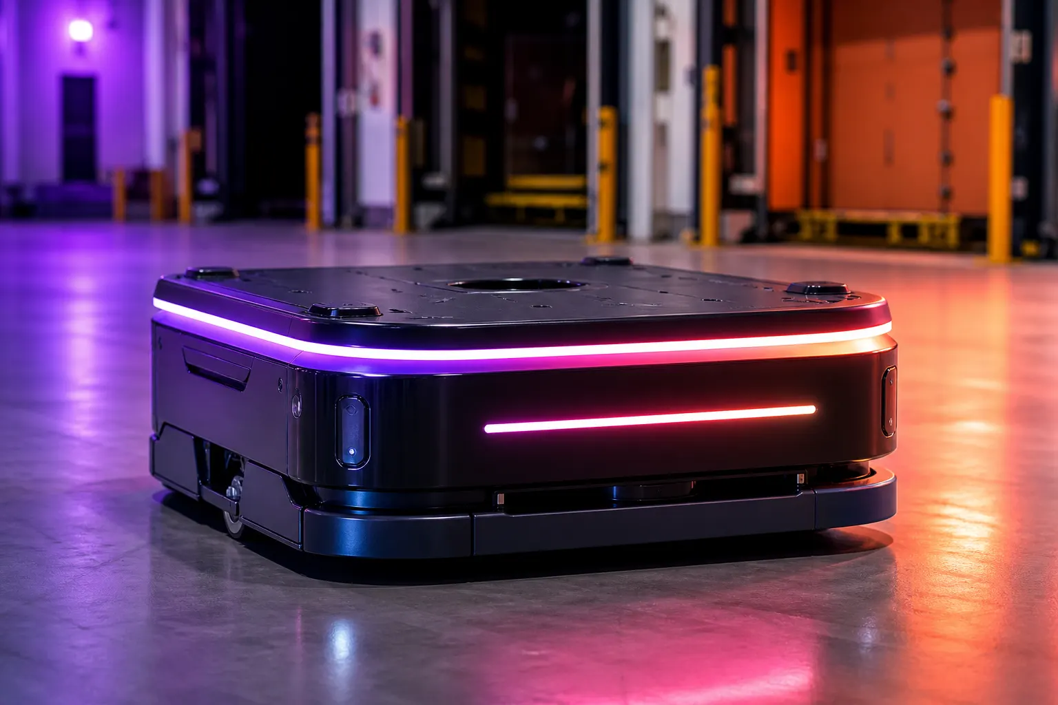 LUNAR X0 autonomous mobile robot on an industrial floor
